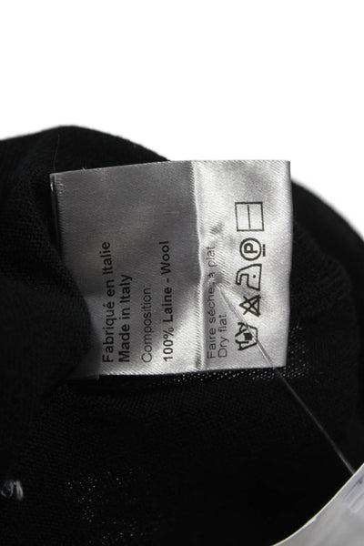 Dior Mens Black Wool V Neck Pullover Sweater Long Sleeve Size M