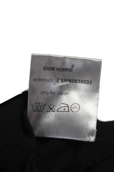 Dior Mens Black Wool V Neck Pullover Sweater Long Sleeve Size M