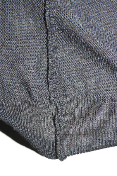 Dior Mens Black Wool V Neck Pullover Sweater Long Sleeve Size M