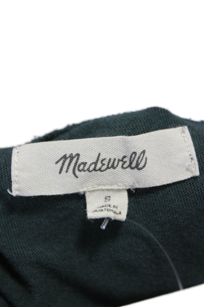 Madewell Womens Cropped Green Cotton Crewneck Short Sleeve T-Shirt Size S