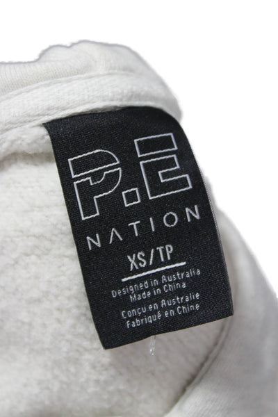 PE Nation Womens Pullover Gray Organic Cotton Crew Neck Long Sleeve Size XS