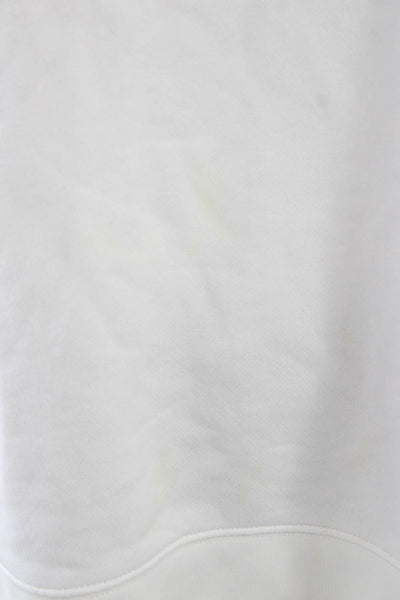 Adidas Women Pullover Sweatshirt White Cotton Crew Neck Long Sleeve Size M