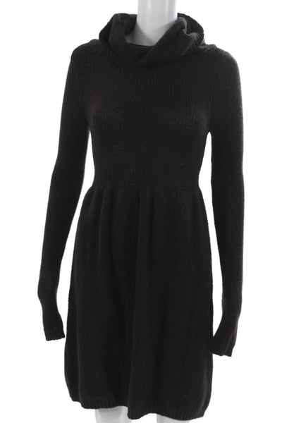 Vince Womens Sweater Dress Brown Wool Cowl Neck Long-Sleeve Size XS