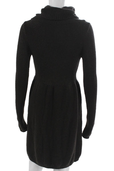 Vince Womens Sweater Dress Brown Wool Cowl Neck Long-Sleeve Size XS