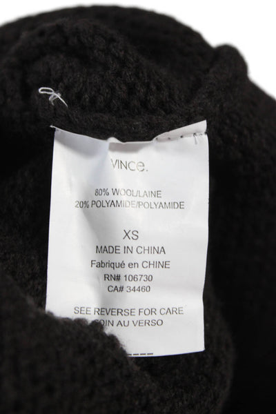 Vince Womens Sweater Dress Brown Wool Cowl Neck Long-Sleeve Size XS