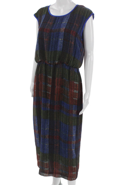 HD In Paris Women Multicolor Blouson Dress Sleeveless Long Button Petite Size 10