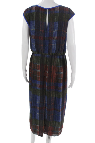 HD In Paris Women Multicolor Blouson Dress Sleeveless Long Button Petite Size 10