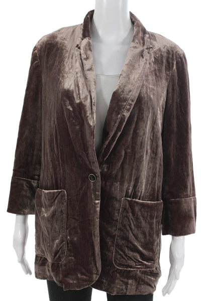Anthropologie Women Basic Jacket Brown 3/4 Sleeve Bohemian Size S