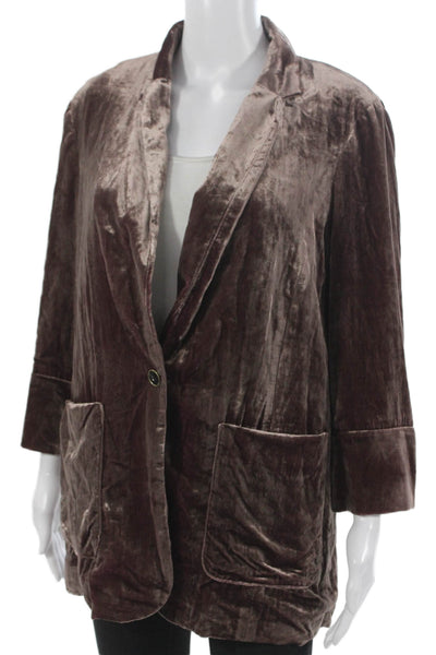 Anthropologie Women Basic Jacket Brown 3/4 Sleeve Bohemian Size S