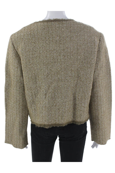 Paris Atelier + Other Stories Women Basic Jacket Green Wool Herringbone Size M