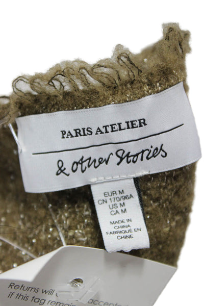 Paris Atelier + Other Stories Women Basic Jacket Green Wool Herringbone Size M