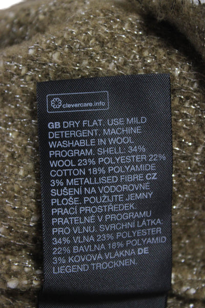 Paris Atelier + Other Stories Women Basic Jacket Green Wool Herringbone Size M