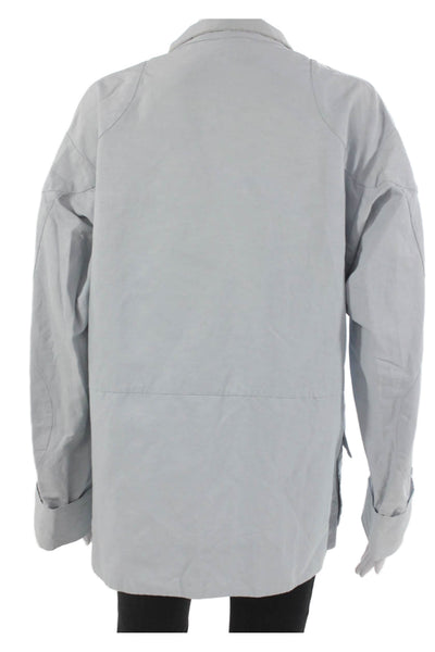 Marni Women Military Jacket Gray Buckle Solid Long Sleeve Summer Size M