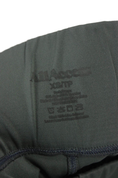All Access Women Ankle Leggings Green Polyester Solid Size XS