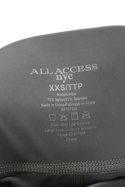 All Access Womens Ankle Leggings Gray Nylon Pull On Size 2XS