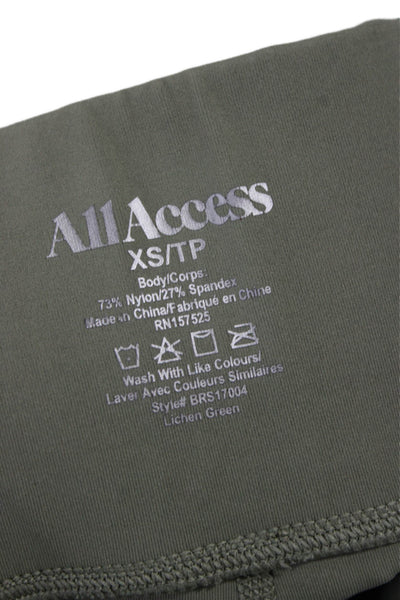 All Access Women Green Ankle Leggings Nylon Size XS