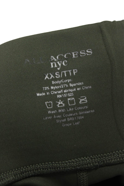 All Access Womens Compression Nylon Leggings Green Size 2XS
