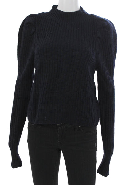 Autumn Cashmere Women Blue Mock Neck Pullover Sweater Long Sleeve Size XS