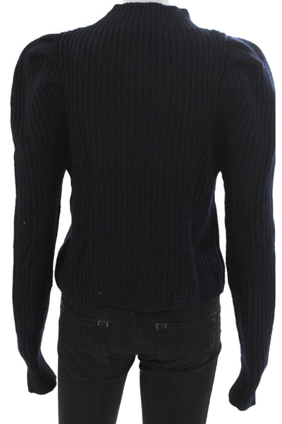Autumn Cashmere Women Blue Mock Neck Pullover Sweater Long Sleeve Size XS