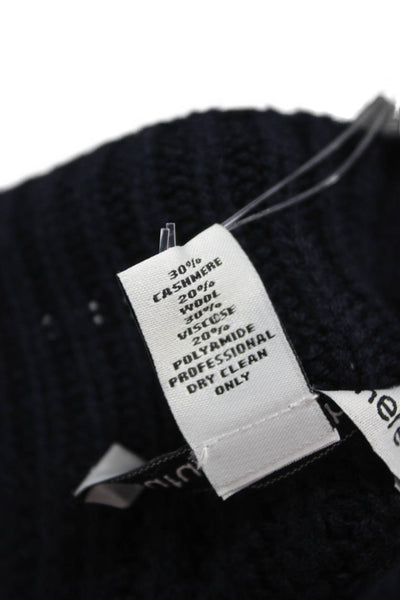Autumn Cashmere Women Blue Mock Neck Pullover Sweater Long Sleeve Size XS