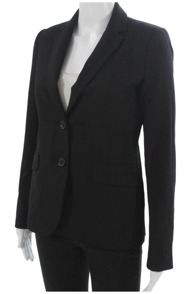 J Crew Women Wool Black Blazer Long Sleeve Buttoned Size 0