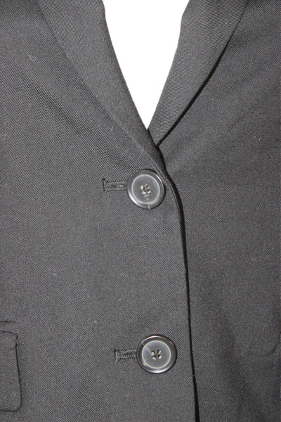 J Crew Women Wool Black Blazer Long Sleeve Buttoned Size 0