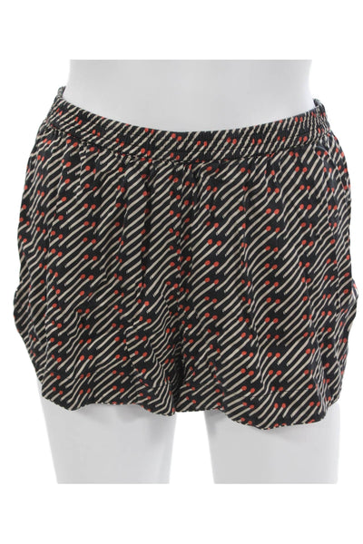 Stella McCartney Womens Silk Striped Shorts Black Size S