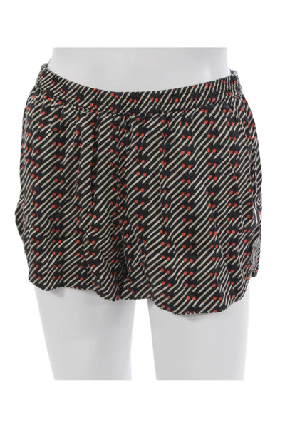 Stella McCartney Womens Silk Striped Shorts Black Size S