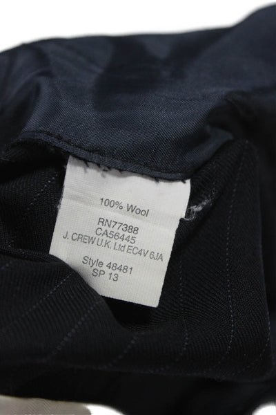 J Crew Women Ankle Pants Blue Wool Striped Zip Size 0