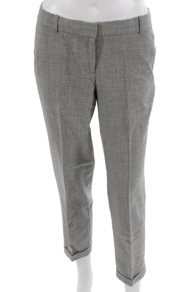 J Crew Womens Gray Wool Capri Pants Zip Closure Size 2