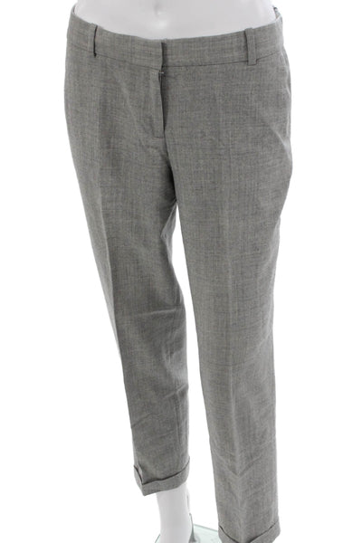 J Crew Womens Gray Wool Capri Pants Zip Closure Size 2