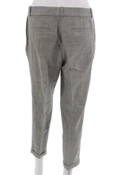 J Crew Womens Gray Wool Capri Pants Zip Closure Size 2