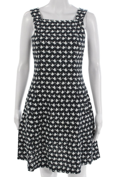 Theory Womens Fit & Flare Dress Black Square Neck Sleeveless Size 2