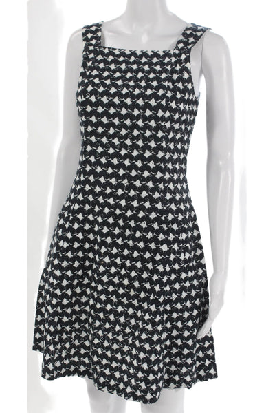 Theory Womens Fit & Flare Dress Black Square Neck Sleeveless Size 2