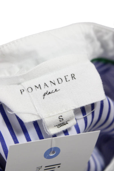 Pomander Place Women Shirt Dress Blue Striped Collared Long Sleeve Size S