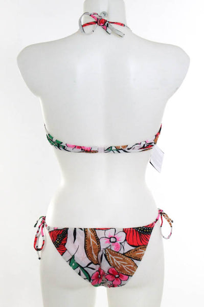 Malizia By La Perla Multi Color Floral Print Two Piece String Bikini Size 8 New