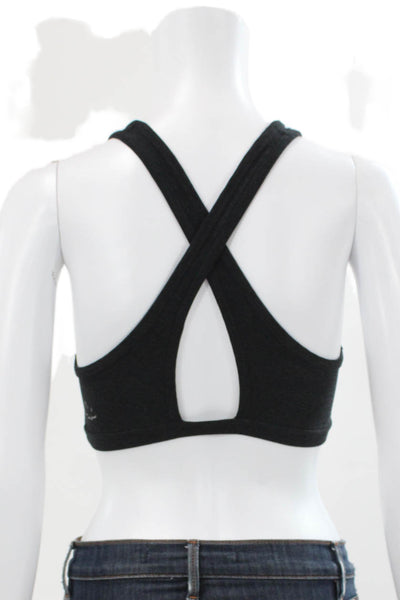 Beyond Yoga Womens Cross Strap Cut Out Back Sports Bra Black Size Small