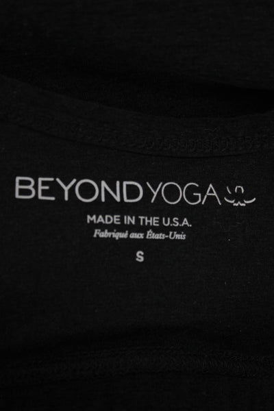 Beyond Yoga Womens Cross Strap Cut Out Back Sports Bra Black Size Small