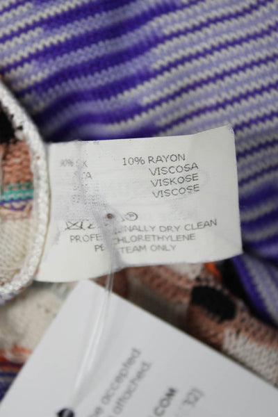 Missoni Orange Label Womens Silk Striped Cardigan Multi Long Sleeve Size 42