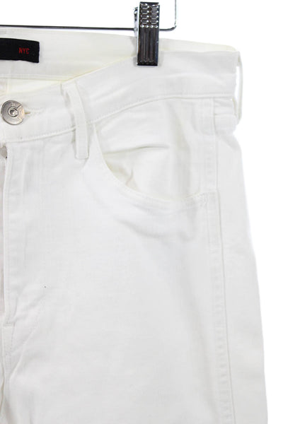 3x1 NYC Womens Straight Jeans White High Rise Cotton Size 28