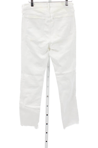 3x1 NYC Womens Straight Jeans White High Rise Cotton Size 28