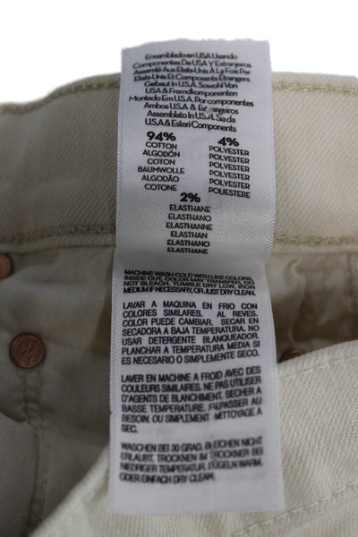 Mother Womens Flared Jeans Ivory Cotton High Rise Button Inseam 30 Size 28