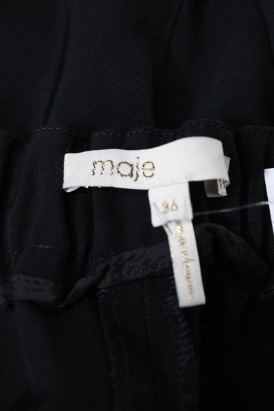 Maje Womens Dress Pants Black Triacetate Pull On Size 36