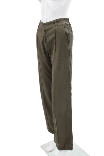 Elie Tahari Women Petite Dress Pants Tencel Green Size XS
