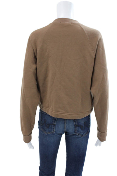 Marissa Webb Womens Brown Cotton Henley Sweatshirt Long Sleeve Size XS