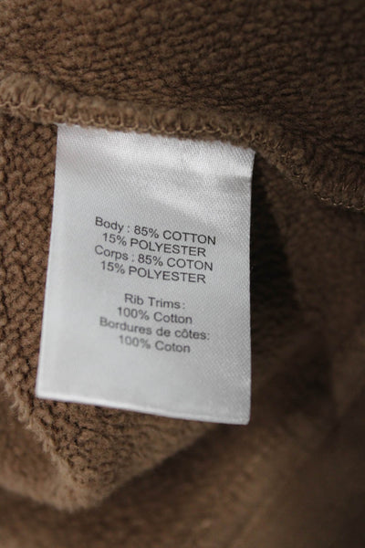 Marissa Webb Womens Brown Cotton Henley Sweatshirt Long Sleeve Size XS