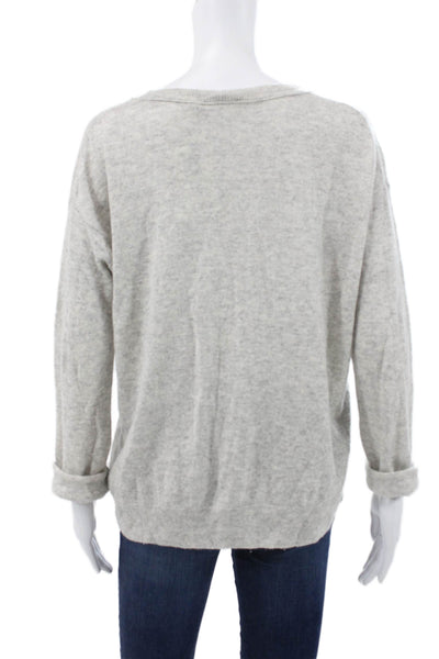 Vince Women Cashmere Pullover Sweater Crew Neck Gray Long Sleeve Size S