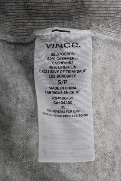 Vince Women Cashmere Pullover Sweater Crew Neck Gray Long Sleeve Size S