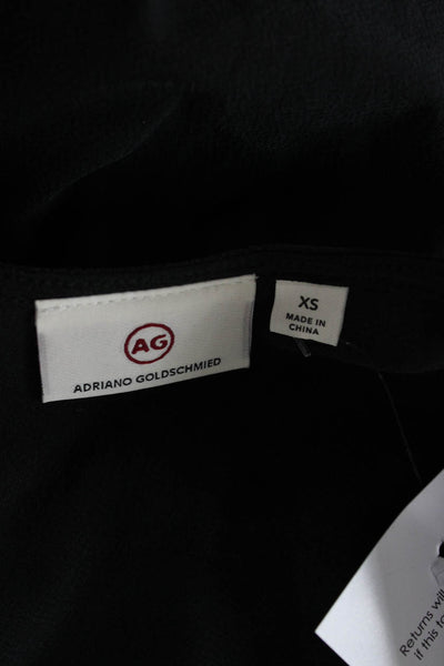 AG Adriano Goldschmied Womens Silk Scoop Neck Sleeveless Tank Black Size XS