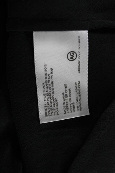 AG Adriano Goldschmied Womens Silk Scoop Neck Sleeveless Tank Black Size XS
